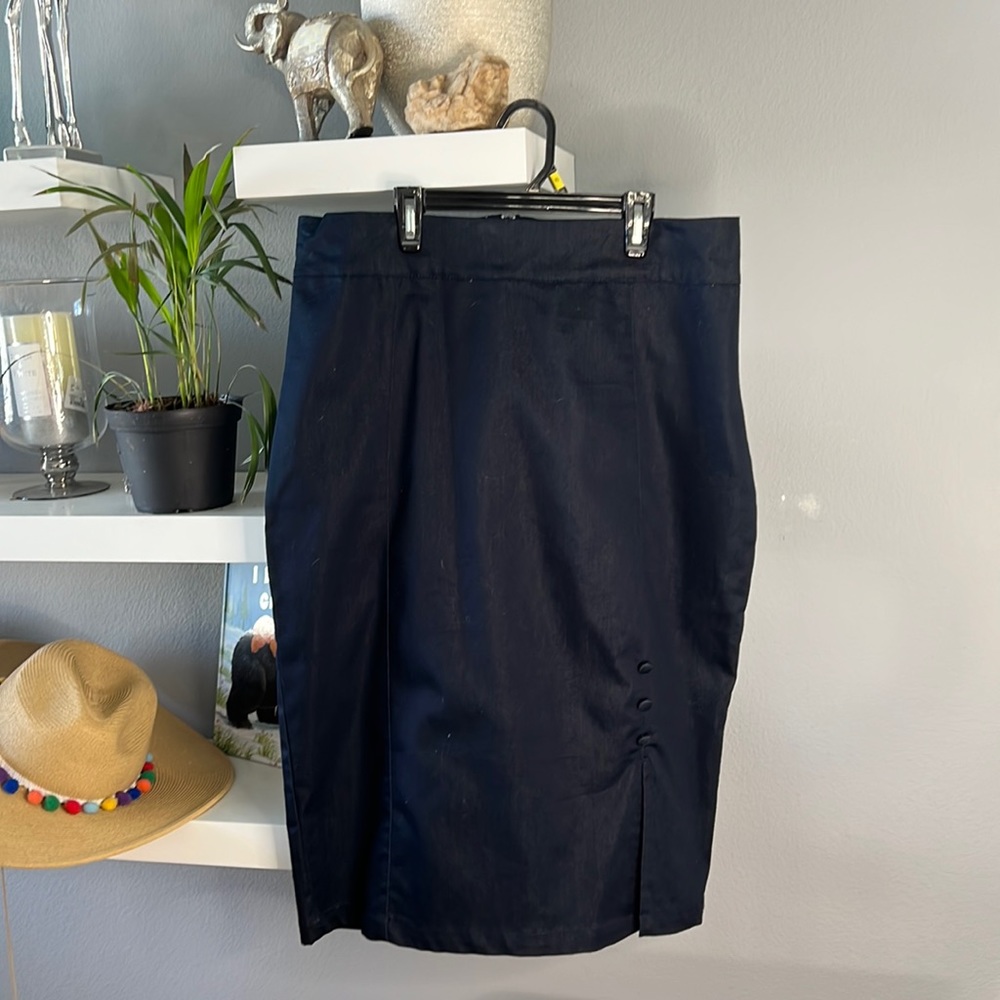 Denim pencil skirt
